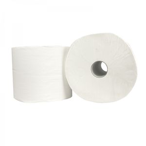 Industriepapier rol 26 cm x 1000 mtr, 1 laags tissue wit 